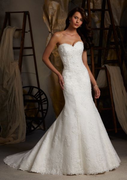 Mori Lee Bridal Gown 5113 In Stock Size 12 White